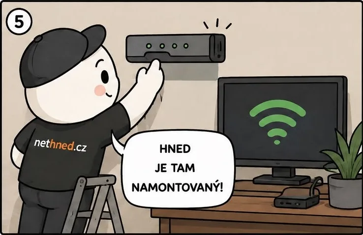 Panel 5: hned je tam namontovaný